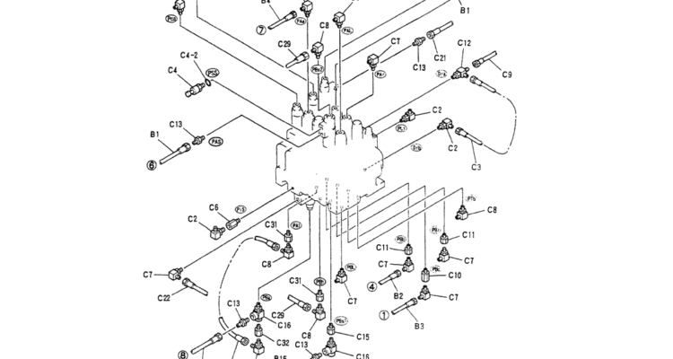 01-025(02) CONTROL LINES, REMOTE, P/N YN68H00017F1-Kobelco SK200-3 SK200LC-5 SK200 Excavator Parts Number Electronic Catalog EPC Manuals