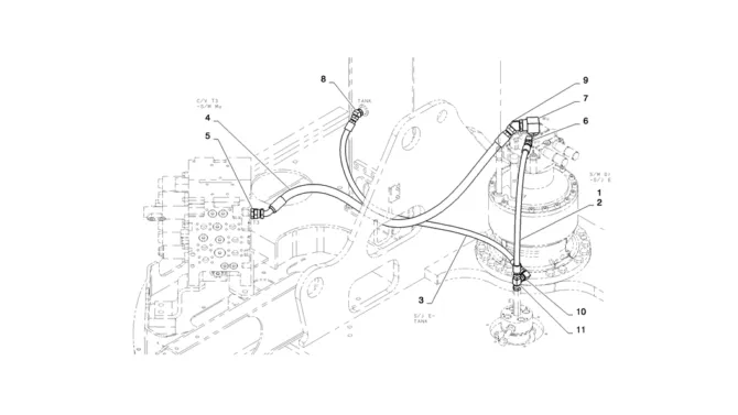 01-025(02)HYD LINES, RETURN-SK235SR-2 SK235SRLC-2 SK235SR Kobelco Excavator Parts Number Electronic Catalog EPC Manuals