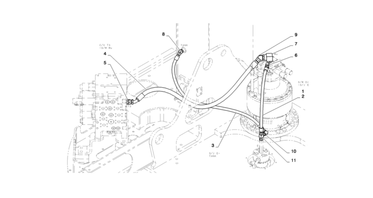 01-025(02)HYD LINES, RETURN-SK235SR-2 SK235SRLC-2 SK235SR Kobelco Excavator Parts Number Electronic Catalog EPC Manuals