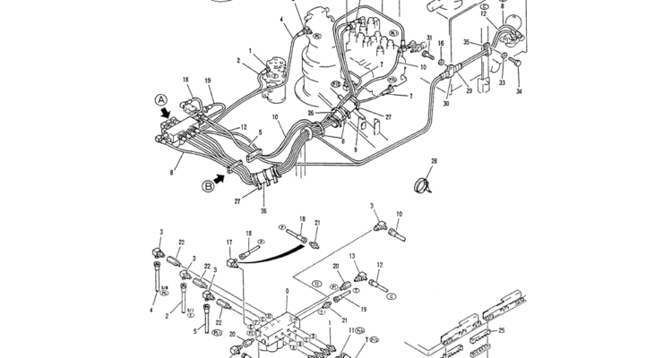 01-026 CONTROL LINES, REMOTE, P/N YN64H00020F1-Kobelco SK200-3 SK200LC-5 SK200 Excavator Parts Number Electronic Catalog EPC Manuals