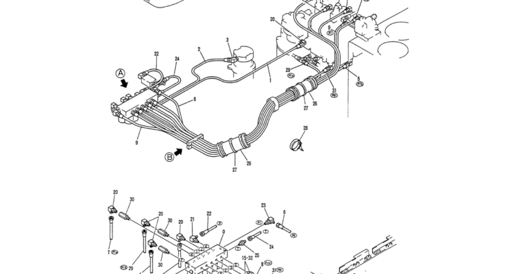 01-027 CONTROL LINES, REMOTE (P/N-YW64H0003F1)-Kobelco SK120LC-5 SK120-V SK120LC-3 Excavator Parts Number Electronic Catalog EPC Manuals