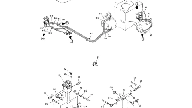 01-027(01) CONTROL LINES, REMOTE-Kobelco SK200-3 SK200LC-5 SK200 Excavator Parts Number Electronic Catalog EPC Manuals