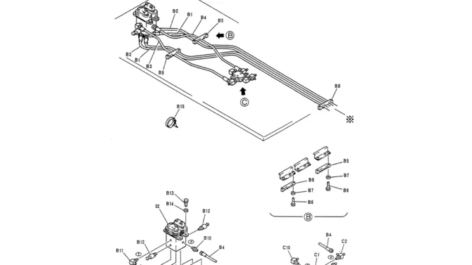 01-028(01) CONTROL LINES, REMOTE (P/N-YW06H00002F1)-Kobelco SK120LC-5 SK120-V SK120LC-3 Excavator Parts Number Electronic Catalog EPC Manuals