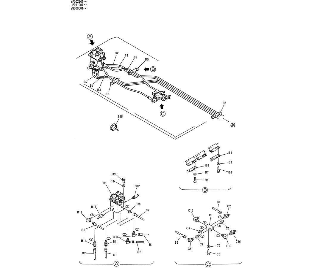 01-028(01) CONTROL LINES, REMOTE (P/N-YW06H00002F1)-Kobelco SK120LC-5 SK120-V SK120LC-3 Excavator Parts Number Electronic Catalog EPC Manuals