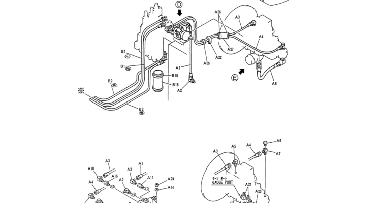 01-028(02) CONTROL LINES, REMOTE (P/N-YW06H00002F1)-Kobelco SK120LC-5 SK120-V SK120LC-3 Excavator Parts Number Electronic Catalog EPC Manuals