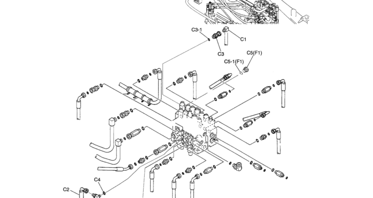 01-029 UPPER HYDRAULIC LINES - MAIN (CONTROL VALVE CONNECTIONS)-SK330LC-6E SK330-6E SK350LC-6E Kobelco Excavator Parts Number Electronic Catalog EPC Manuals