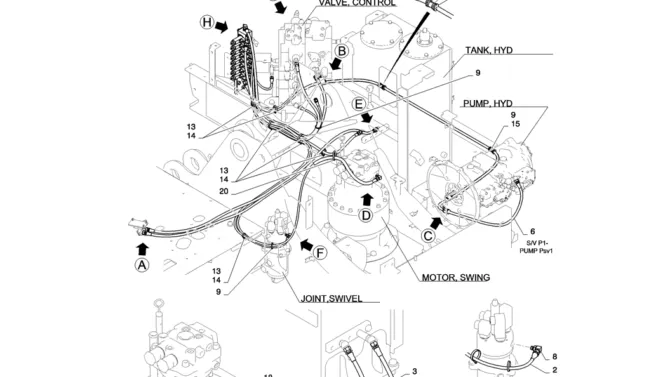 01-029(01)CONTROL LINES, VALVE-SK235SR-2 SK235SRLC-2 SK235SR Kobelco Excavator Parts Number Electronic Catalog EPC Manuals