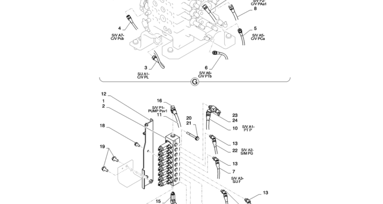 01-029(02)CONTROL LINES, VALVE-SK235SR-2 SK235SRLC-2 SK235SR Kobelco Excavator Parts Number Electronic Catalog EPC Manuals