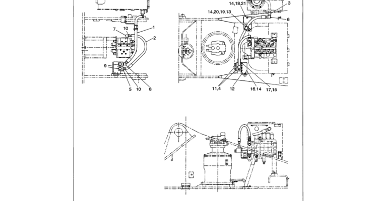 01-032 UPPER HYDRAULIC LINES (REWORK) (BREAKER, ROTARY CIRCUIT)-SK330LC-6E SK330-6E SK350LC-6E Kobelco Excavator Parts Number Electronic Catalog EPC Manuals