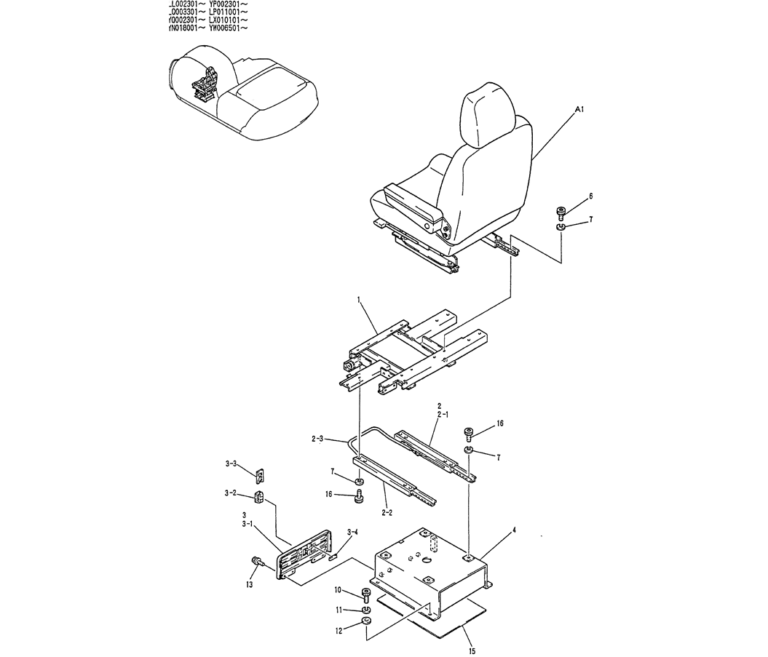 01033 SEAT GROUPKobelco SK120LC5 SK120V SK120LC3 Excavator Parts