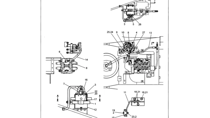 01-033 UPPER HYDRAULIC LINES (REWORK) (ROTARY CIRCUIT)-SK330LC-6E SK330-6E SK350LC-6E Kobelco Excavator Parts Number Electronic Catalog EPC Manuals