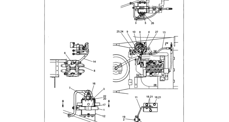 01-033 UPPER HYDRAULIC LINES (REWORK) (ROTARY CIRCUIT)-SK330LC-6E SK330-6E SK350LC-6E Kobelco Excavator Parts Number Electronic Catalog EPC Manuals
