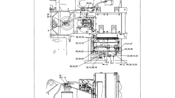 01-034 UPPER HYDRAULIC LINES (RETURN)-SK330LC-6E SK330-6E SK350LC-6E Kobelco Excavator Parts Number Electronic Catalog EPC Manuals