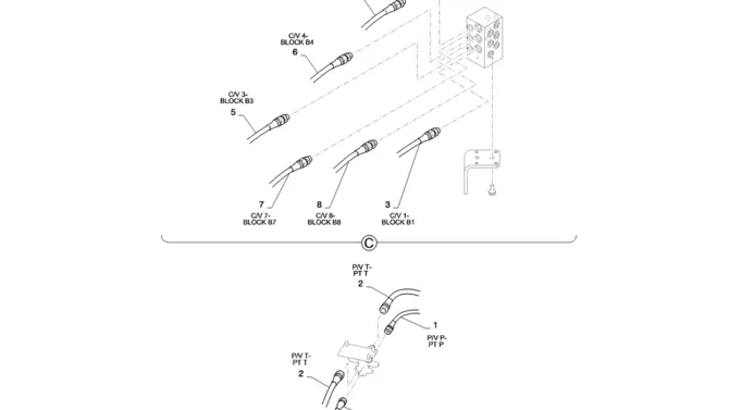 01-034(02)CONTROL LINES, REMOTE-SK235SR-2 SK235SRLC-2 SK235SR Kobelco Excavator Parts Number Electronic Catalog EPC Manuals