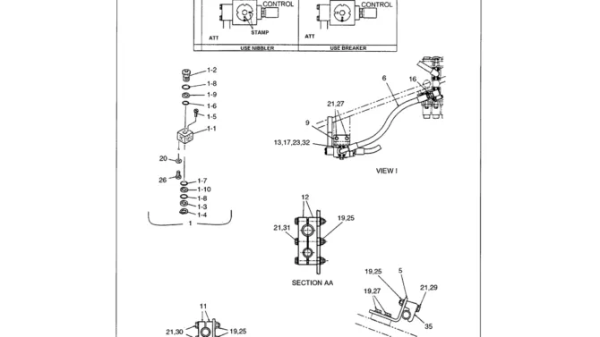 01-037 UPPER HYDRAULIC LINES - MAIN NIBBLER AND BREAKER, CLAMPS AND SUPPORTS-Kobelco SK480LC-6E SK480-6S SK480LC-6 SK450-6 Excavator Parts Number Electronic Catalog EPC Manuals