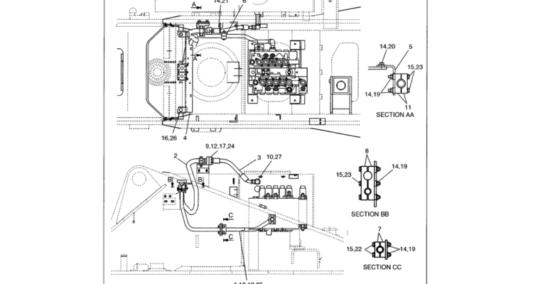 01-038 UPPER HYDRAULIC LINES BREAKER-Kobelco SK480LC-6E SK480-6S SK480LC-6 SK450-6 Excavator Parts Number Electronic Catalog EPC Manuals