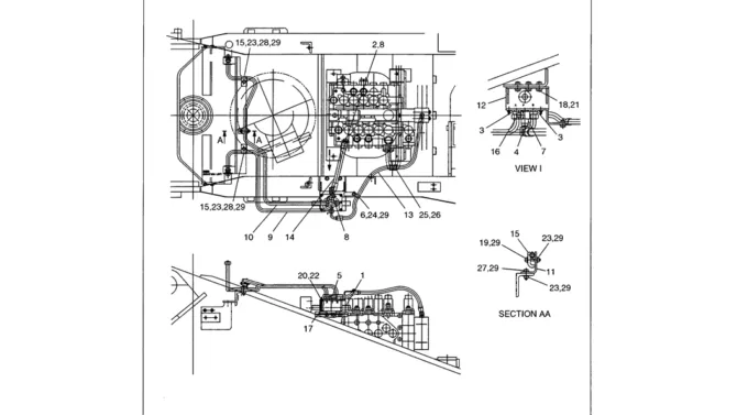 01-039 UPPER HYDRAULIC LINES ROTATION-Kobelco SK480LC-6E SK480-6S SK480LC-6 SK450-6 Excavator Parts Number Electronic Catalog EPC Manuals