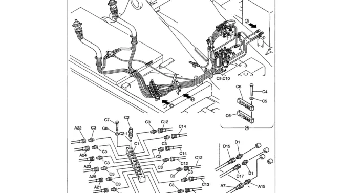 01-042 REMOTE CONTROL LINES-SK330LC-6E SK330-6E SK350LC-6E Kobelco Excavator Parts Number Electronic Catalog EPC Manuals