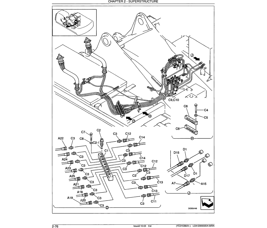 01-042 REMOTE CONTROL LINES-SK330LC-6E SK330-6E SK350LC-6E Kobelco ...