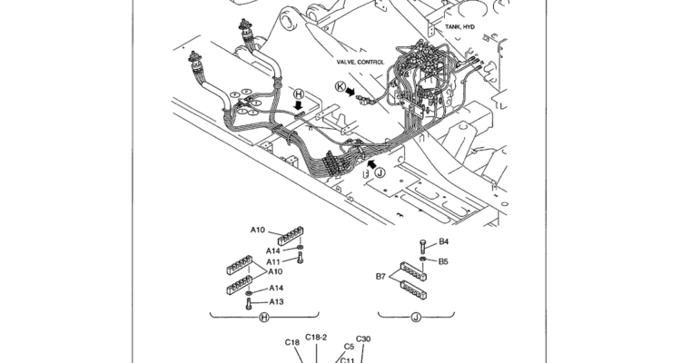01-053 REMOTE CONTROL LINES - STANDARD CLAMPS AND PRESSURE SENSOR-Kobelco SK480LC-6E SK480-6S SK480LC-6 SK450-6 Excavator Parts Number Electronic Catalog EPC Manuals