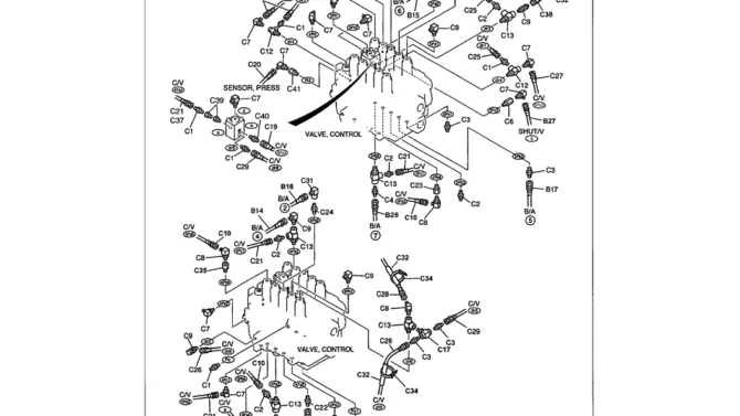 01-064 REMOTE CONTROL LINES - STANDARD BOOM AND ARM SAFETY - HOSES FROM HAND CONTROL VALVE-Kobelco SK480LC-6E SK480-6S SK480LC-6 SK450-6 Excavator Parts Number Electronic Catalog EPC Manuals