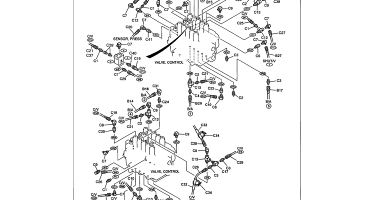 01-064 REMOTE CONTROL LINES - STANDARD BOOM AND ARM SAFETY - HOSES FROM HAND CONTROL VALVE-Kobelco SK480LC-6E SK480-6S SK480LC-6 SK450-6 Excavator Parts Number Electronic Catalog EPC Manuals