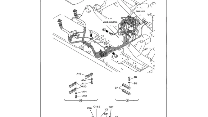 01-066 REMOTE CONTROL LINES - STANDARD BOOM AND ARM SAFETY - HOSES AT BLOCK-Kobelco SK480LC-6E SK480-6S SK480LC-6 SK450-6 Excavator Parts Number Electronic Catalog EPC Manuals
