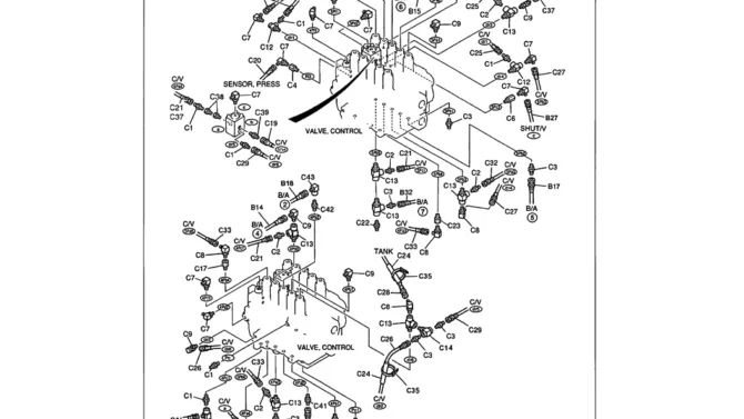 01-068 REMOTE CONTROL LINES - NIBBLER & BREAKER (2-WAY) BOOM AND ARM SAFETY - HOSES FROM CONTROL VALVE-Kobelco SK480LC-6E SK480-6S SK480LC-6 SK450-6 Excavator Parts Number Electronic Catalog EPC Manuals