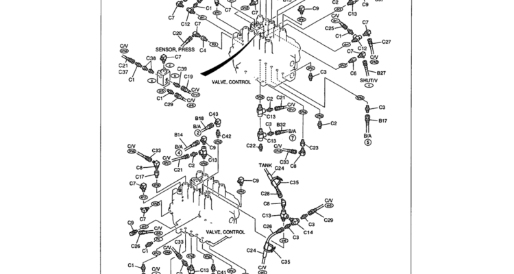 01-071 REMOTE CONTROL LINES - NIBBLER & BREAKER (2-WAY) BOOM AND ARM SAFETY - HOSES AT CONTROL VALVE-Kobelco SK480LC-6E SK480-6S SK480LC-6 SK450-6 Excavator Parts Number Electronic Catalog EPC Manuals
