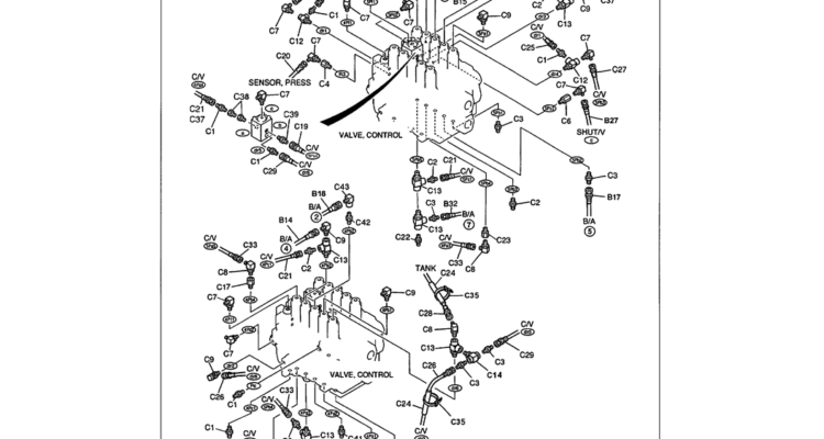 01-075 REMOTE CONTROL LINES - BREAKER (1 WAY) BOOM AND ARM SAFETY - HOSES AT CONTROL VALVE-Kobelco SK480LC-6E SK480-6S SK480LC-6 SK450-6 Excavator Parts Number Electronic Catalog EPC Manuals