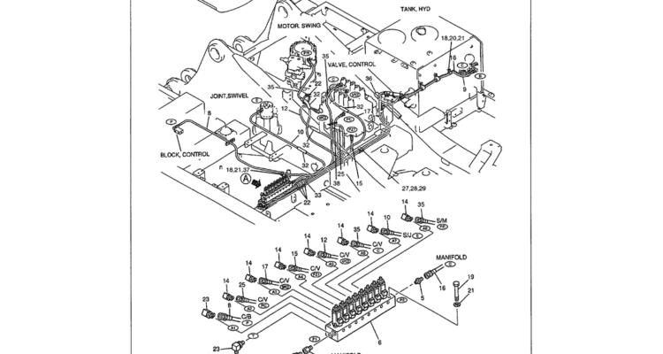 01-078 REMOTE CONTROL LINES - STANDARD VALVE P/N LS64H00001F1-Kobelco SK480LC-6E SK480-6S SK480LC-6 SK450-6 Excavator Parts Number Electronic Catalog EPC Manuals