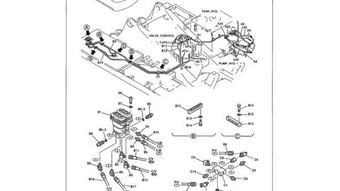01-080 CONTROL LINES, PROPEL STANDARD-Kobelco SK480LC-6E SK480-6S SK480LC-6 SK450-6 Excavator Parts Number Electronic Catalog EPC Manuals