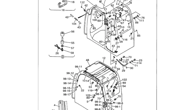 01-092 CAB ASSY WIPERS, SUNVISOR AND ANTENNA-Kobelco SK480LC-6E SK480-6S SK480LC-6 SK450-6 Excavator Parts Number Electronic Catalog EPC Manuals