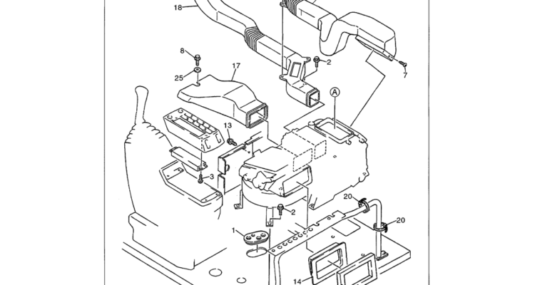 01-114 AIR CONDITIONER INSTALLATION DUCTS-Kobelco SK480LC-6E SK480-6S SK480LC-6 SK450-6 Excavator Parts Number Electronic Catalog EPC Manuals