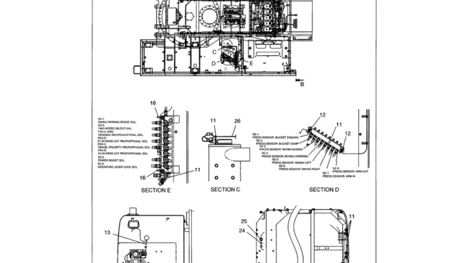 01-122 HARNESS ASSY P/N LS13E00016F1-Kobelco SK480LC-6E SK480-6S SK480LC-6 SK450-6 Excavator Parts Number Electronic Catalog EPC Manuals