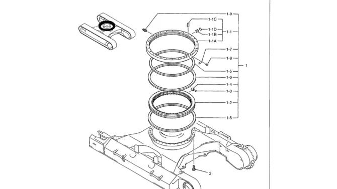 02-002 SLEWING RING ASSEMBLY (LS40F00001F1)-Kobelco SK480LC-6E SK480-6S SK480LC-6 SK450-6 Excavator Parts Number Electronic Catalog EPC Manuals