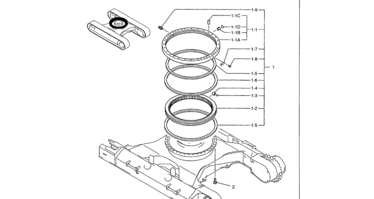02-002 SLEWING RING ASSEMBLY (LS40F00001F1)-Kobelco SK480LC-6E SK480-6S SK480LC-6 SK450-6 Excavator Parts Number Electronic Catalog EPC Manuals