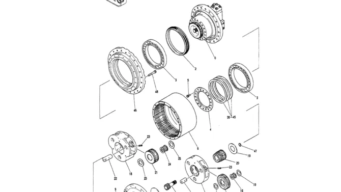 02-004MOTOR ASSY, PROPEL-Kobelco SK200-3 SK200LC-5 SK200 Excavator Parts Number Electronic Catalog EPC Manuals