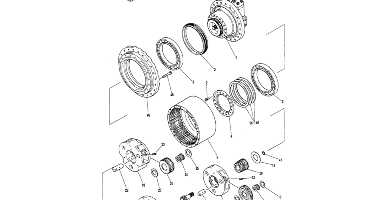 02-004MOTOR ASSY, PROPEL-Kobelco SK200-3 SK200LC-5 SK200 Excavator Parts Number Electronic Catalog EPC Manuals