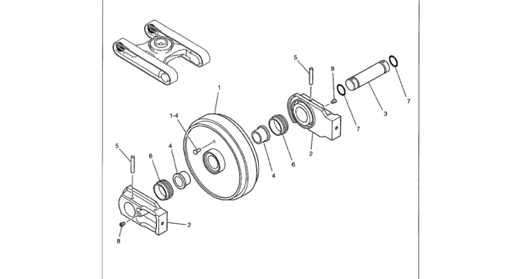 02-005 IDLER ASSEMBLY-Kobelco SK480LC-6E SK480-6S SK480LC-6 SK450-6 Excavator Parts Number Electronic Catalog EPC Manuals