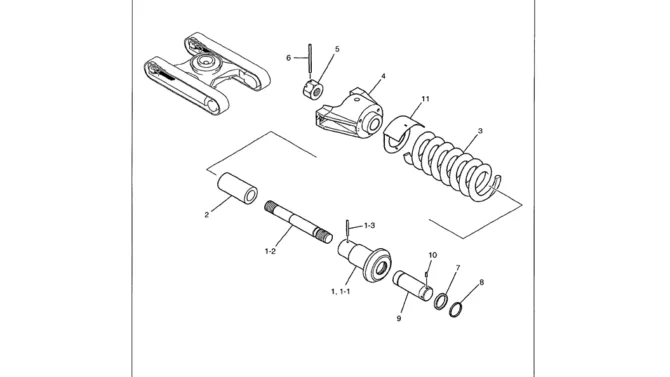 02-006 IDLER ADJUSTMENT ASSEMBLY-Kobelco SK480LC-6E SK480-6S SK480LC-6 SK450-6 Excavator Parts Number Electronic Catalog EPC Manuals