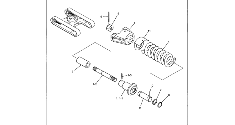 02-006 IDLER ADJUSTMENT ASSEMBLY-Kobelco SK480LC-6E SK480-6S SK480LC-6 SK450-6 Excavator Parts Number Electronic Catalog EPC Manuals