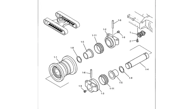 02-007 TRACK ROLLER ASSEMBLY-Kobelco SK480LC-6E SK480-6S SK480LC-6 SK450-6 Excavator Parts Number Electronic Catalog EPC Manuals