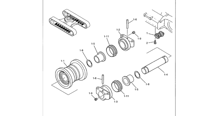 02-007 TRACK ROLLER ASSEMBLY-Kobelco SK480LC-6E SK480-6S SK480LC-6 SK450-6 Excavator Parts Number Electronic Catalog EPC Manuals