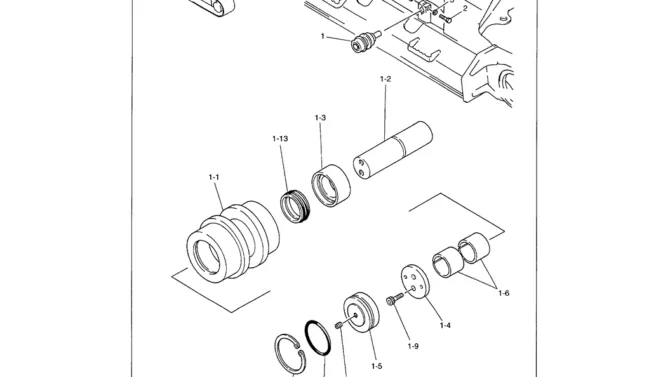 02-008 UPPER ROLLER ASSEMBLY-Kobelco SK480LC-6E SK480-6S SK480LC-6 SK450-6 Excavator Parts Number Electronic Catalog EPC Manuals