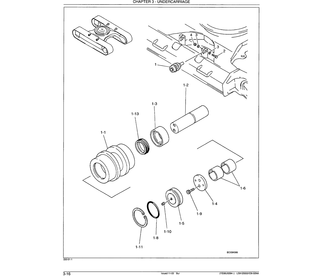 02-008 UPPER ROLLER ASSEMBLY-Kobelco SK480LC-6E SK480-6S SK480LC-6 SK450-6 Excavator Parts Number Electronic Catalog EPC Manuals