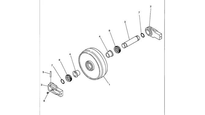 02-009 IDLER ASSEMBLY-SK330LC-6E SK330-6E SK350LC-6E Kobelco Excavator Parts Number Electronic Catalog EPC Manuals