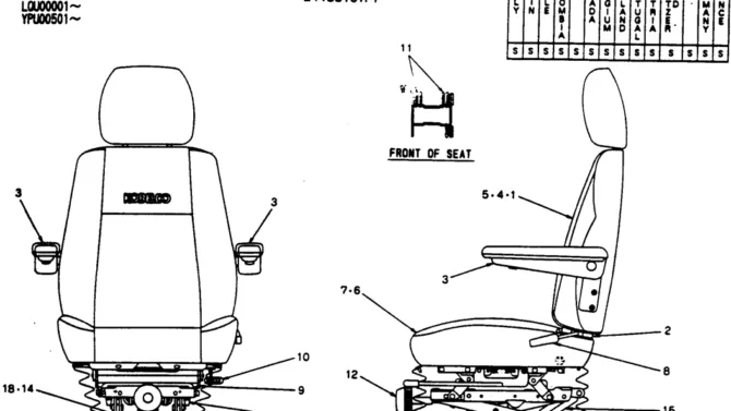 02-010 SEAT ASSY P/N 2448U167F1-Kobelco SK220LC-3 SK250LC SK220-3 Excavator Parts Number Electronic Catalog EPC Manuals