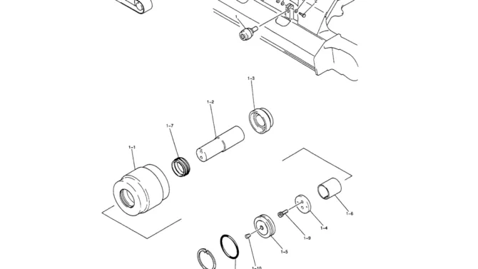 02-012 UPPER ROLLER ASSEMBLY-SK200-6E SK210LC-6E SK200-6ES SK200LC-6E Kobelco Excavator Parts Number Electronic Catalog EPC Manuals