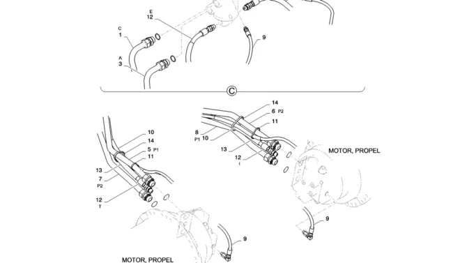 02-012(02)HYD LINES, LOWER (LONG CRAWLER)-SK235SR-2 SK235SRLC-2 SK235SR Kobelco Excavator Parts Number Electronic Catalog EPC Manuals